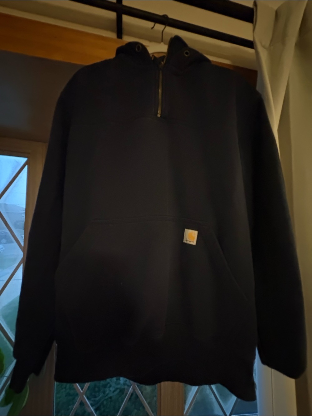 Carhartt Black Zip-Up Hooded Work Sweater
